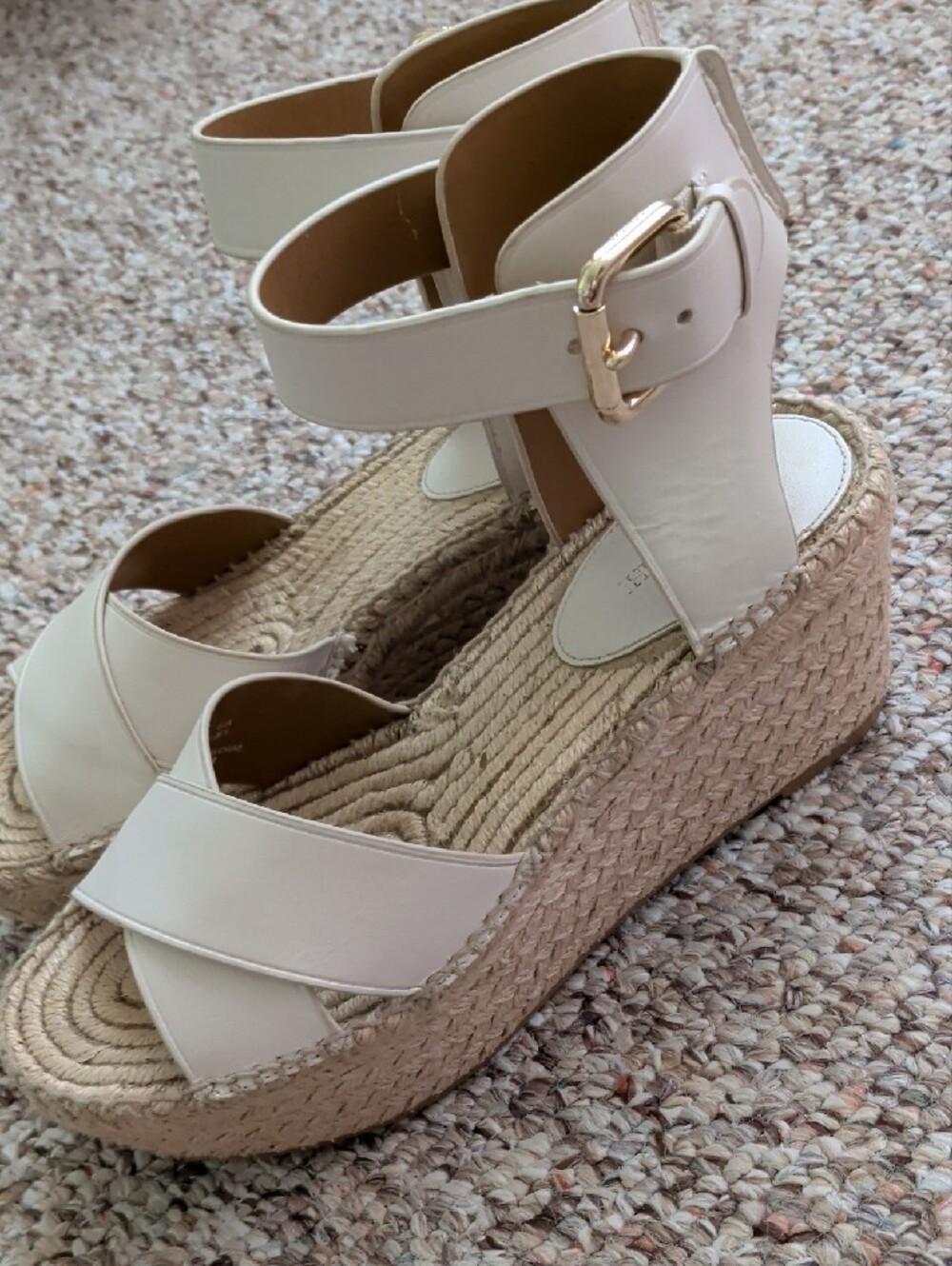 Coach Cream Espadrille Wedge Sandals - Picture 4 of 4
